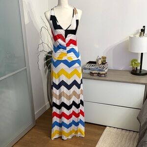 Multicolor Chevron Maxi Dress